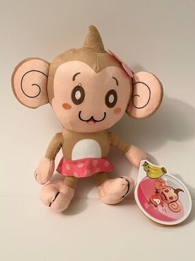 SEGA Super Monkey Ball MeeMee Plush Toy 8" Stuffed Animal Pink Skirt